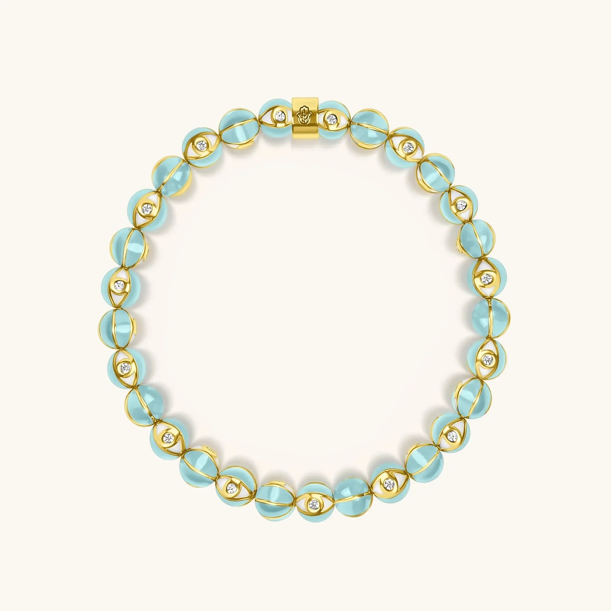 Serene Protection - Turquoise Enamel Evil Eye Charm Bracelet