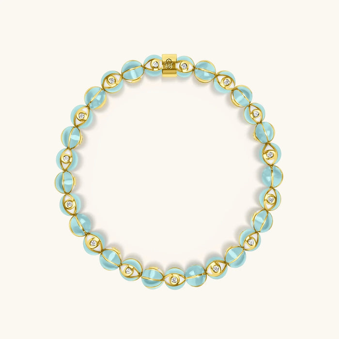 Serene Protection - Turquoise Enamel Evil Eye Charm Bracelet