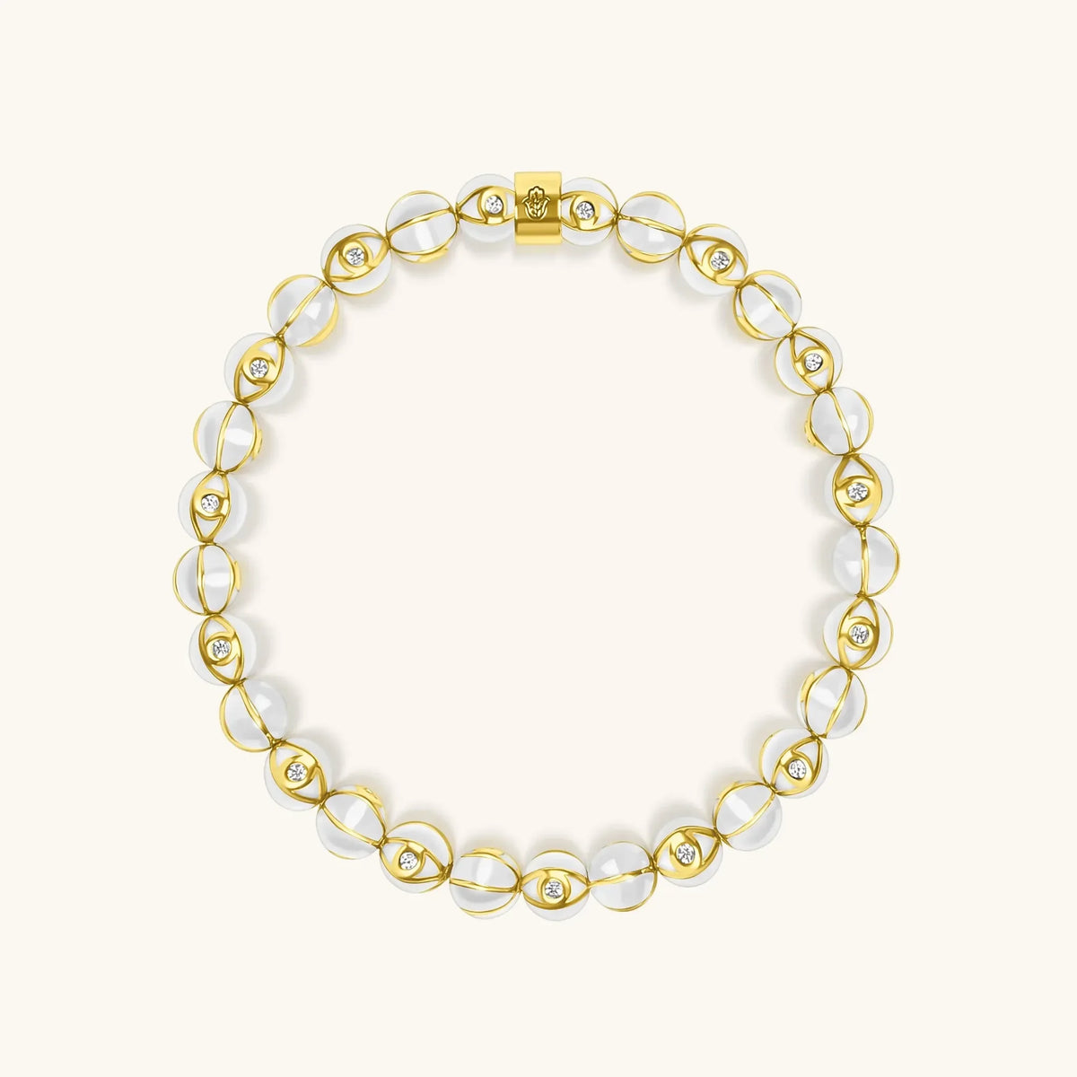 Pure Spirit White Enamel Evil Eye Charm Bracelet