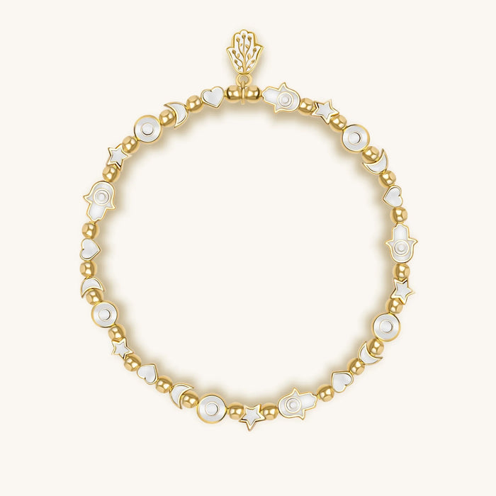 Subtle Balance White Enamel Multi Charm Bracelet