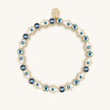 Cradled in Protection Enamel Hamsa Evil Eye Charm Bracelet