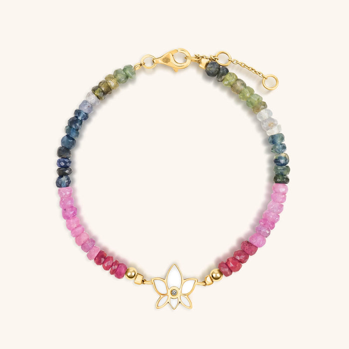 Divine Faithfulness - Lotus Diamond Sapphire Mix Bracelet