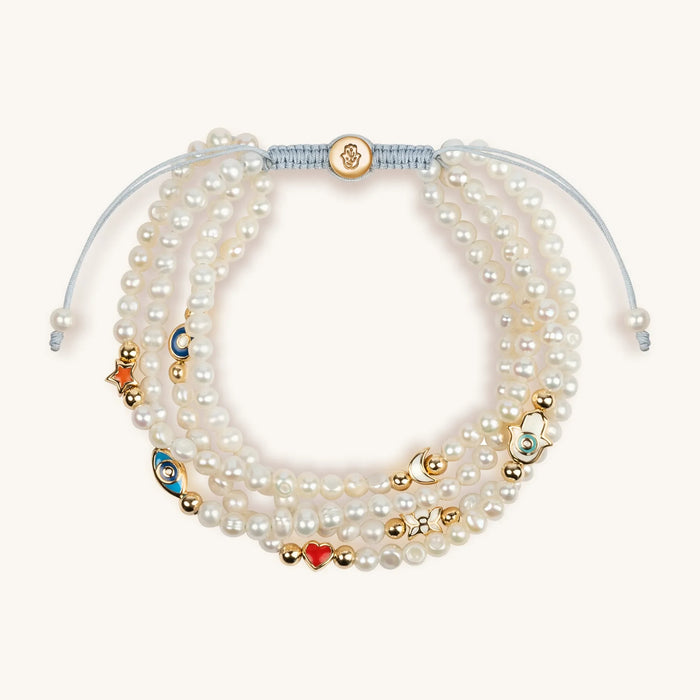 Inner Glow - Pearl Enamel Multi Symbol Bracelet