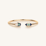 Positive Light Enamel Hamsa Evil Eye Cuff