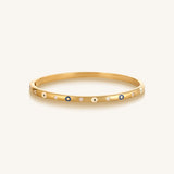 Soulful Rejuvenation Gold Evil Eye Bangle Bracelet