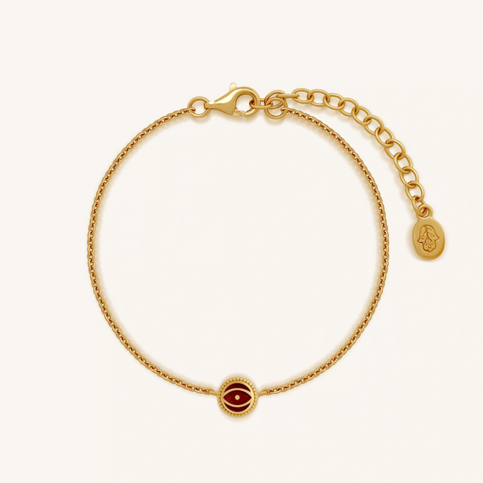Vital Essence Garnet January Birthstone Gold Bracelet