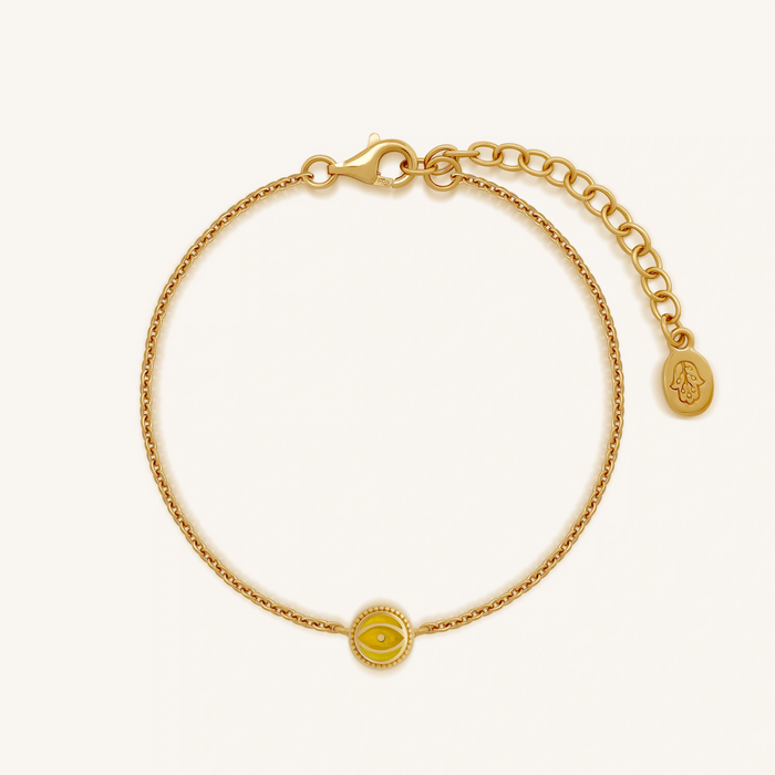 Radiance Keeper Citrine November Birthstone Evil Eye Gold Bracelet
