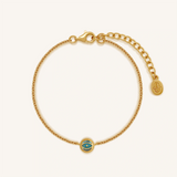 Tranquil Guardian Turquoise December Birthstone Evil Eye Gold Bracelet