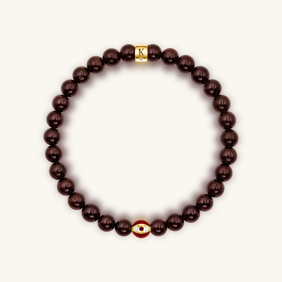 Endless Passion Garnet January Birthstone Evil Eye Bracelet