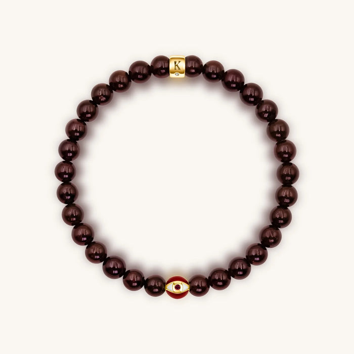 Endless Passion Garnet January Birthstone Evil Eye Bracelet