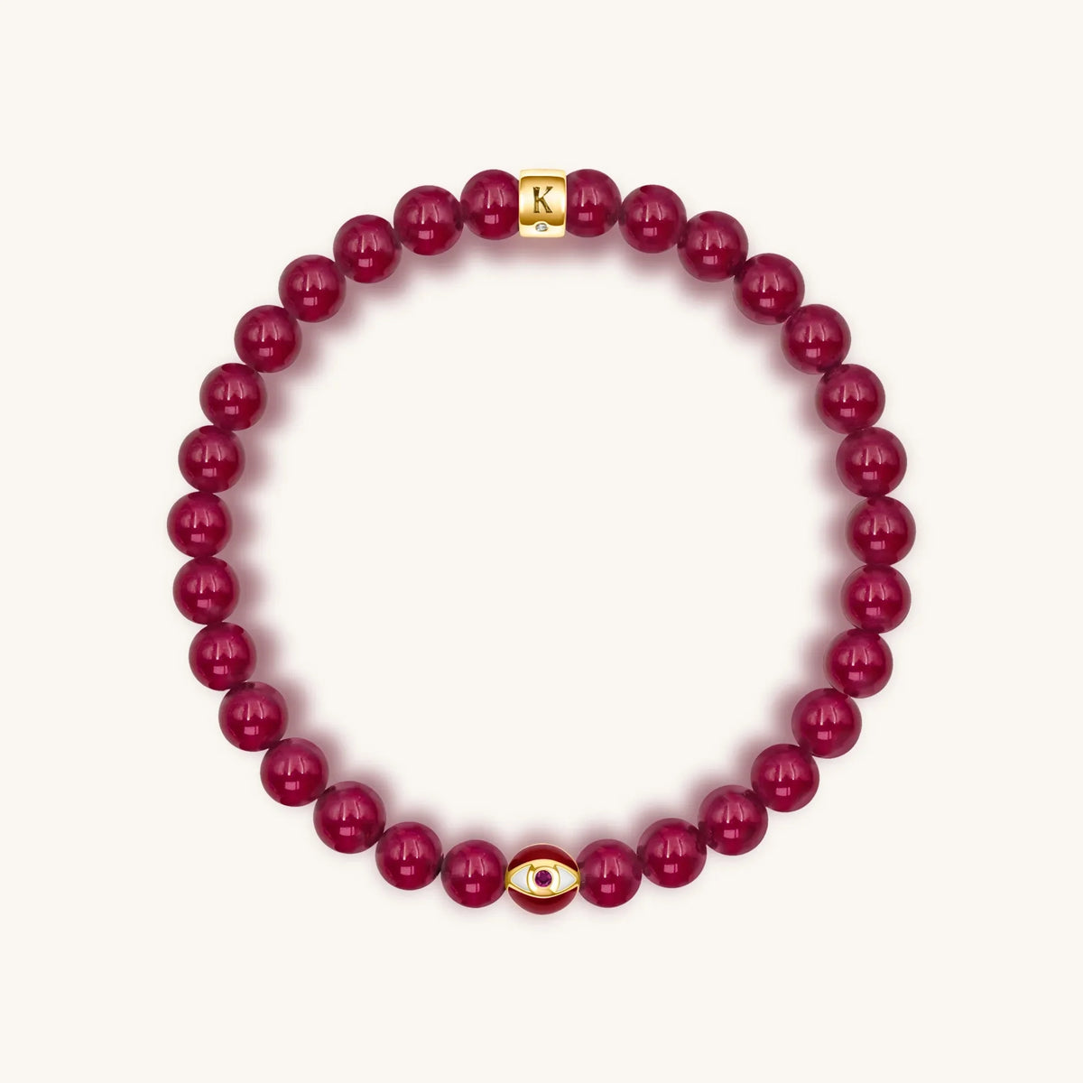 Conscious Motivation Ruby Agate July Birthstone Evil Eye Bracelet