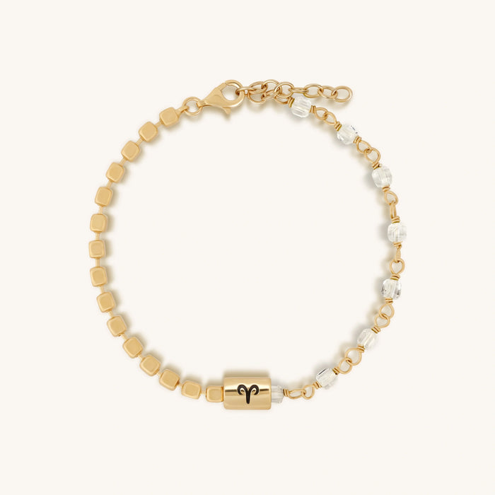 Courageous Presence Crystal Quartz Aries Bracelet