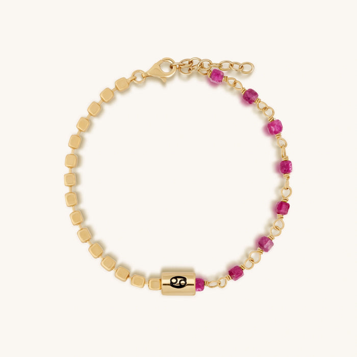 Loyal Heart Ruby Cancer Bracelet