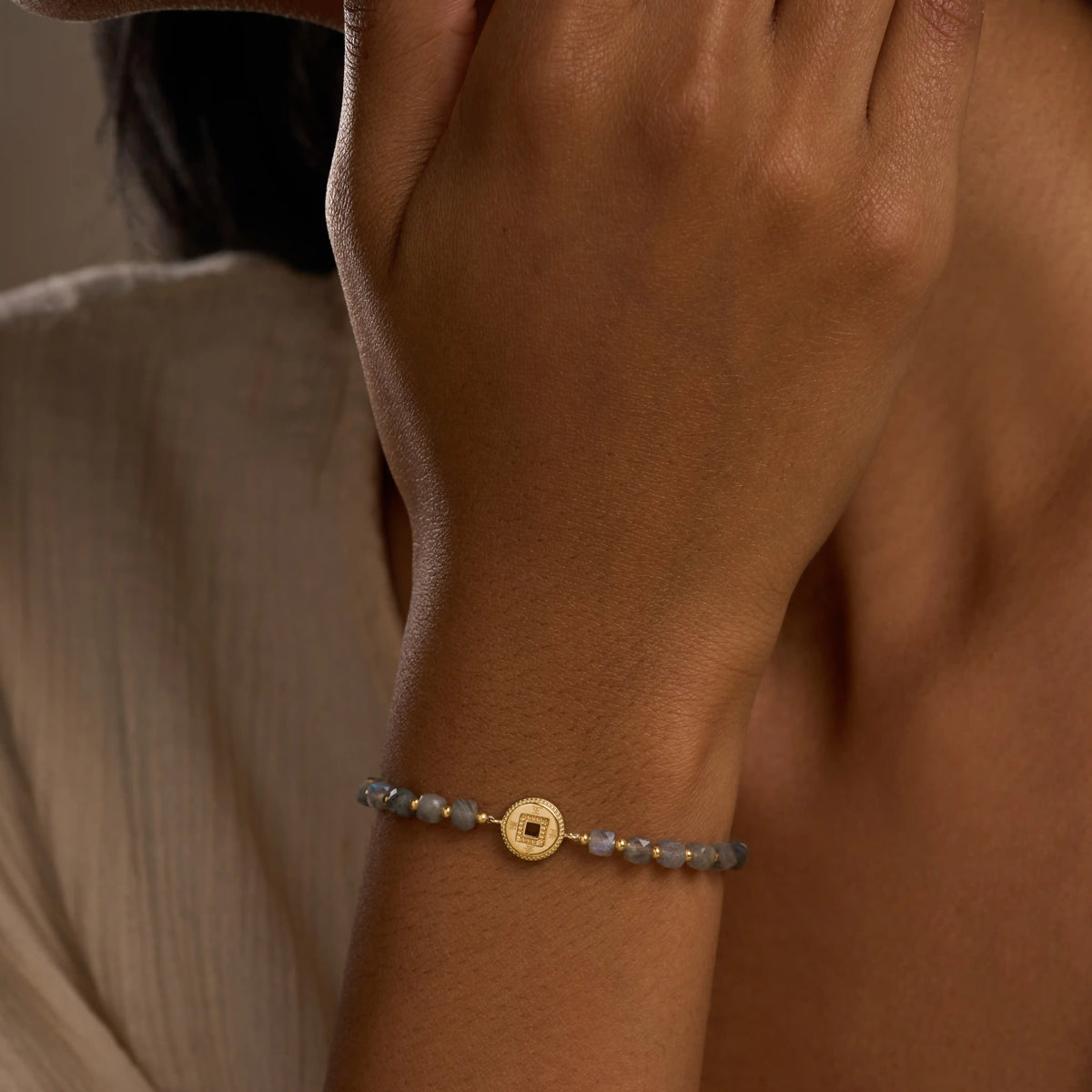 Inner Light Labradorite Coin Bracelet