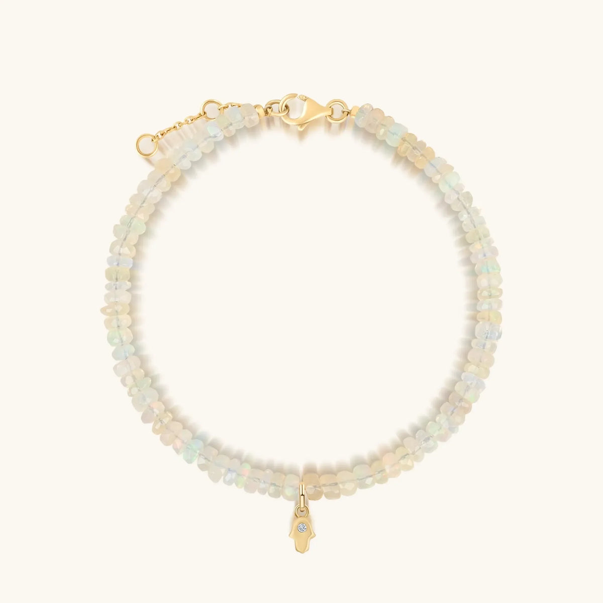 Effortless Strength 14K Gold Opal Hamsa Bracelet
