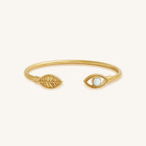 Guardian Evil Eye Feather Opal Cuff Bracelet