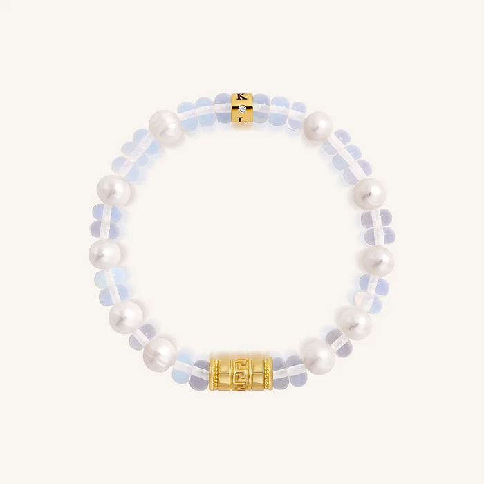 Endless Harmony Pearl Opal Greek Key Bracelet