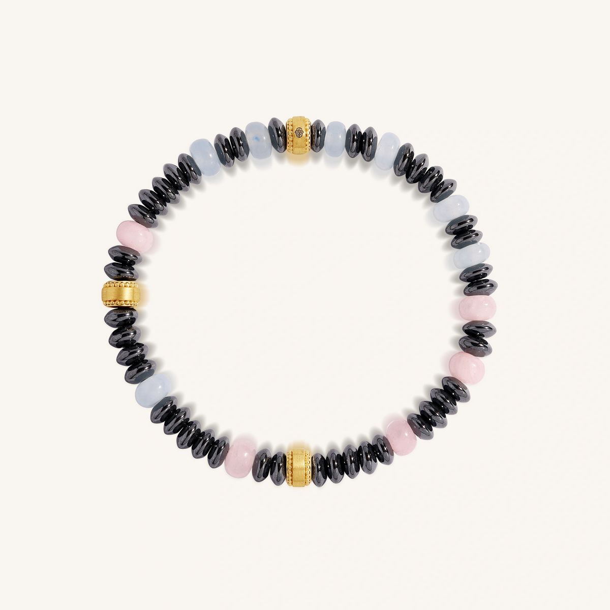Tranquil Essence Hematite, Rose Quartz & Aquamarine Bracelet