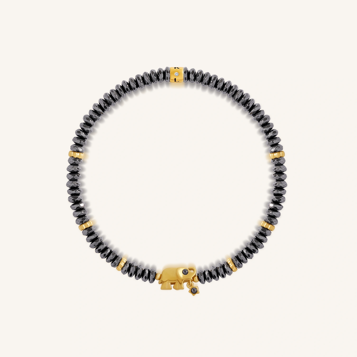 Silent Sentinel Elephant Hematite Bracelet