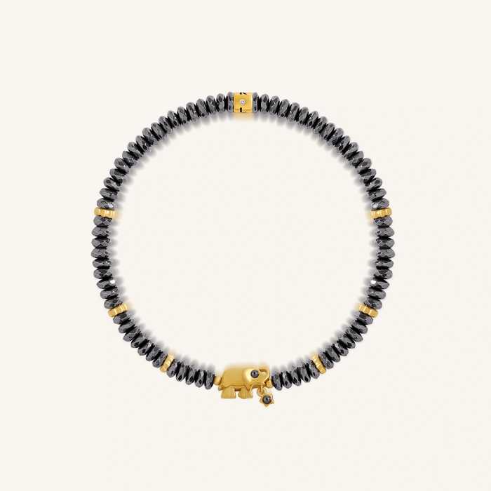 Silent Sentinel Elephant Hematite Bracelet
