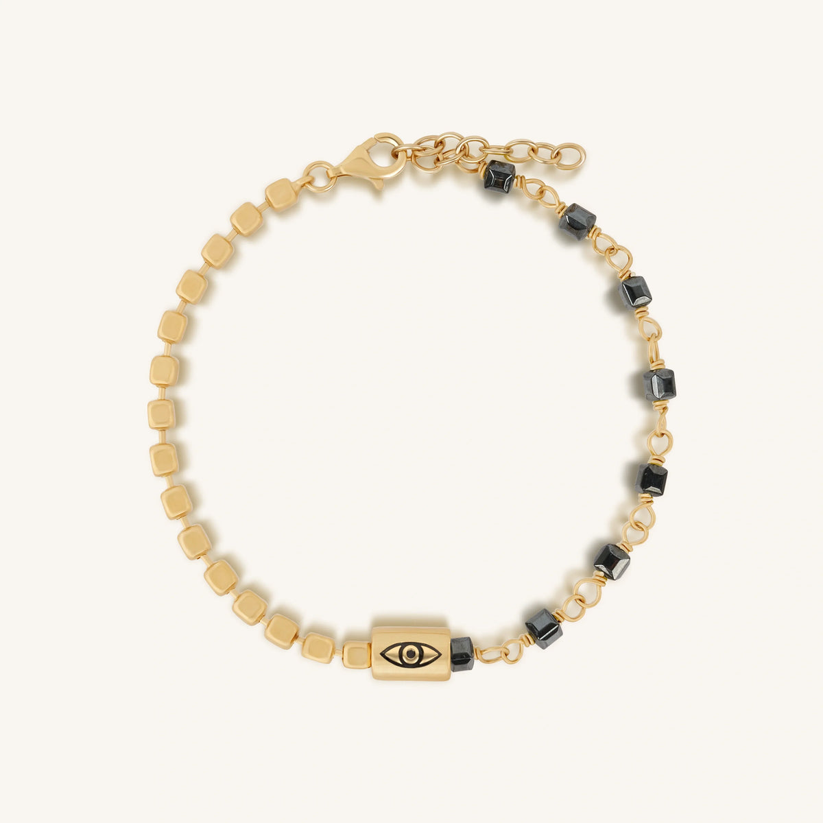 Soulful Delight Hematite Evil Eye Bracelet