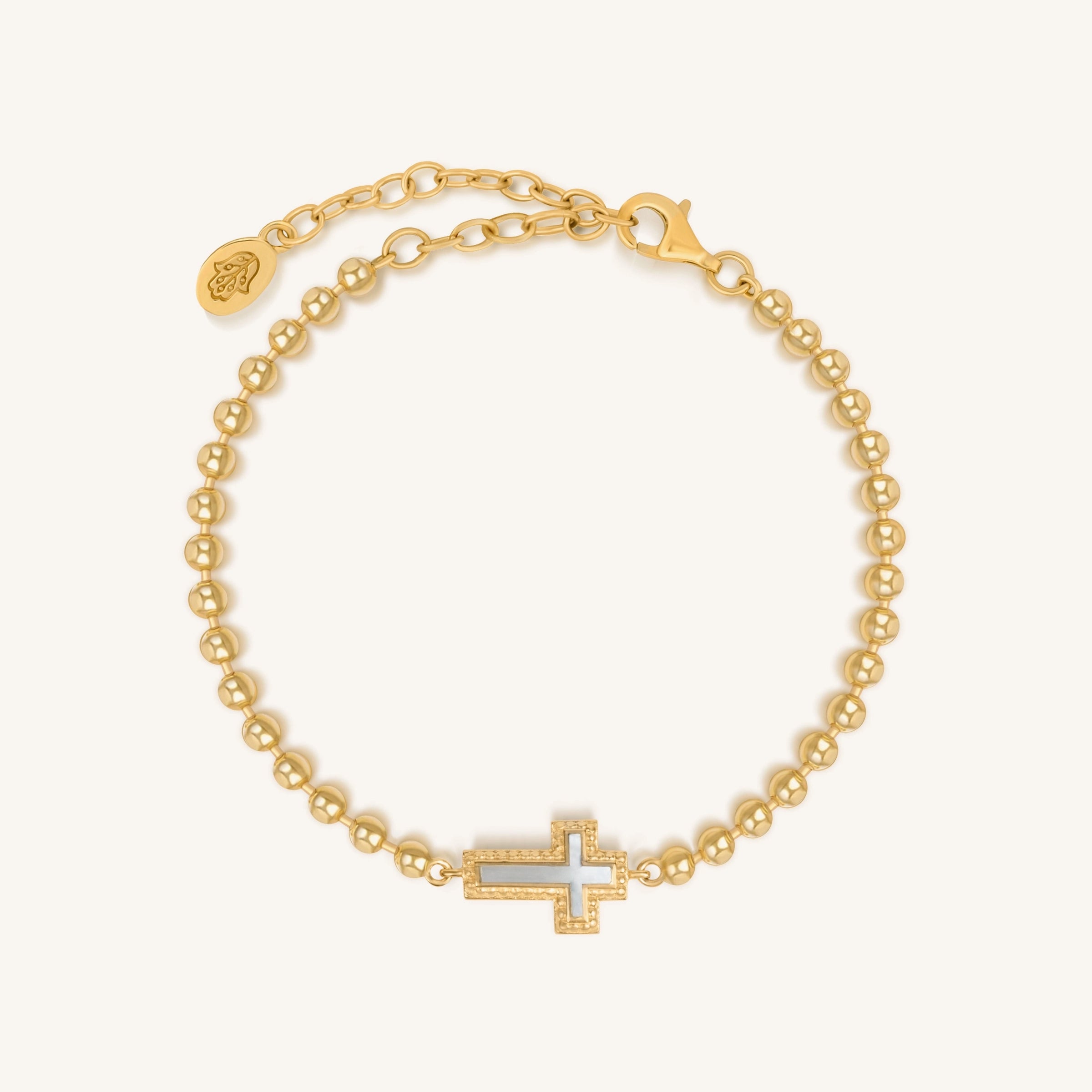 Sparkling Soul Mother of Pearl Cross Bracelet