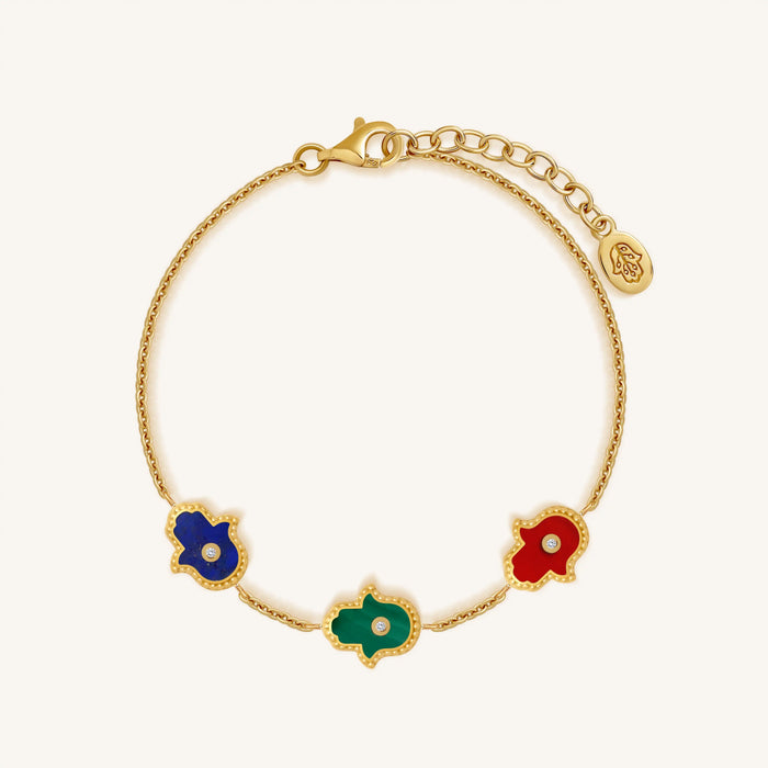 Blessed Intentions Multi-Stone Hamsa Bracelet