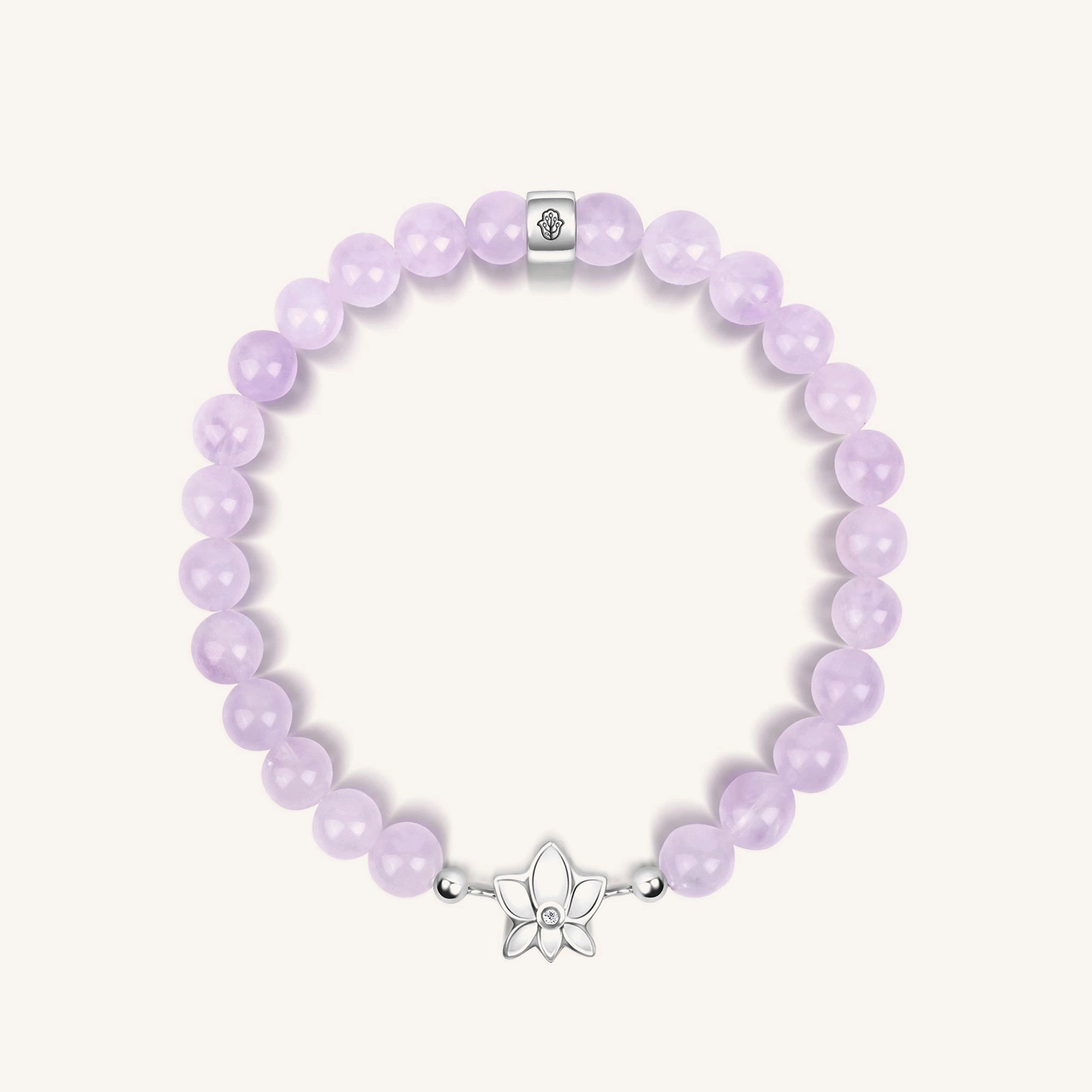Peace and Purity Lavender Jade Lotus Bracelet