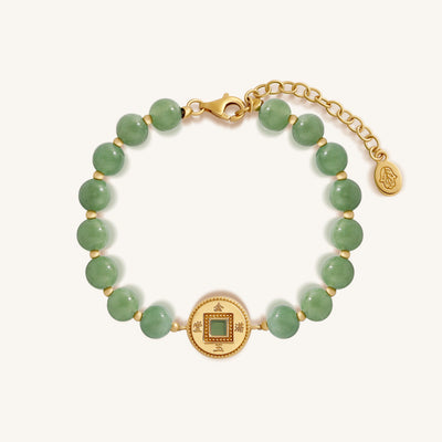 Golden Fortune Jade Lucky Coin Bracelet