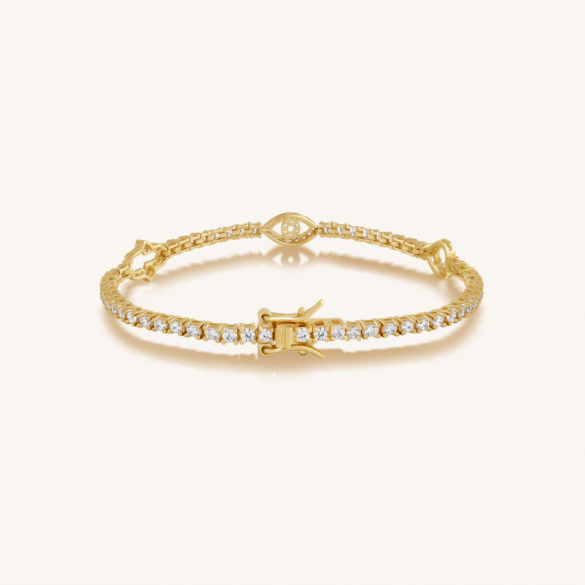 Serene Guardian Hamsa Heart Evil Eye Bracelet