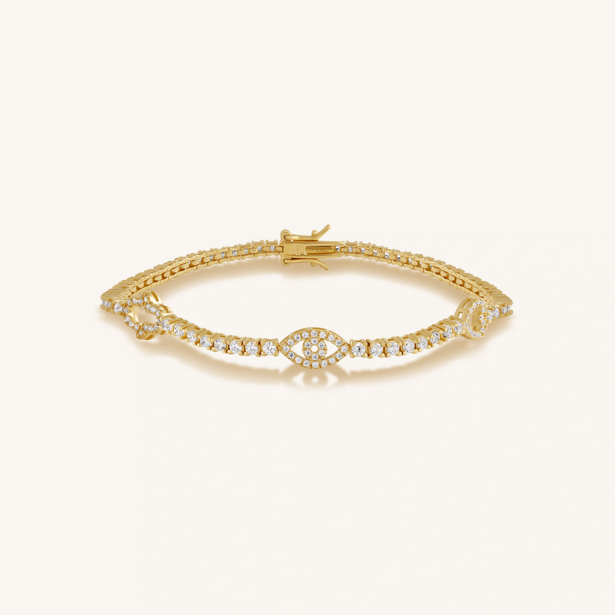 Serene Guardian Hamsa Heart Evil Eye Bracelet