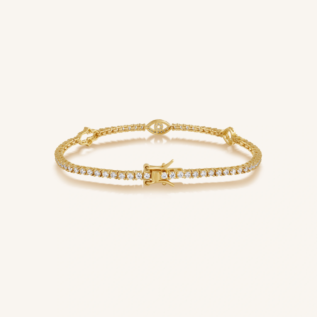 Serene Guardian Hamsa Heart Evil Eye Bracelet