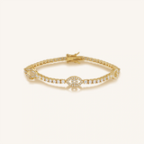 Serene Guardian Hamsa Heart Evil Eye Bracelet