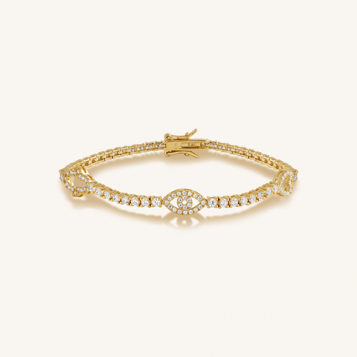 Serene Guardian Hamsa Heart Evil Eye Bracelet