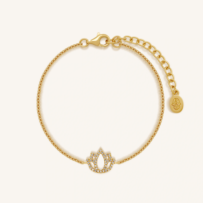Radiant Blossom Lotus Serenity Gold Bracelet