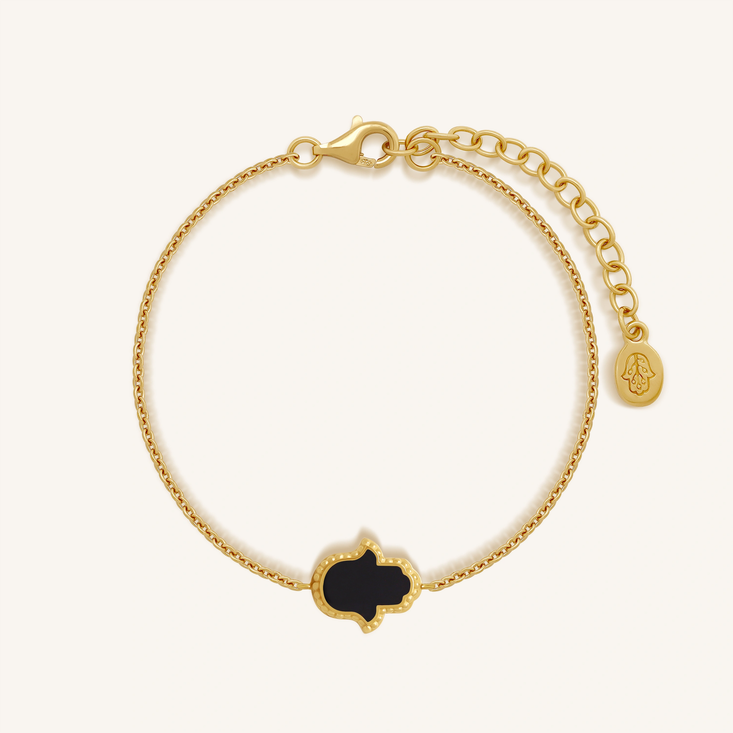 Guardian Light Hamsa Onyx & Mother of Pearl Bracelet