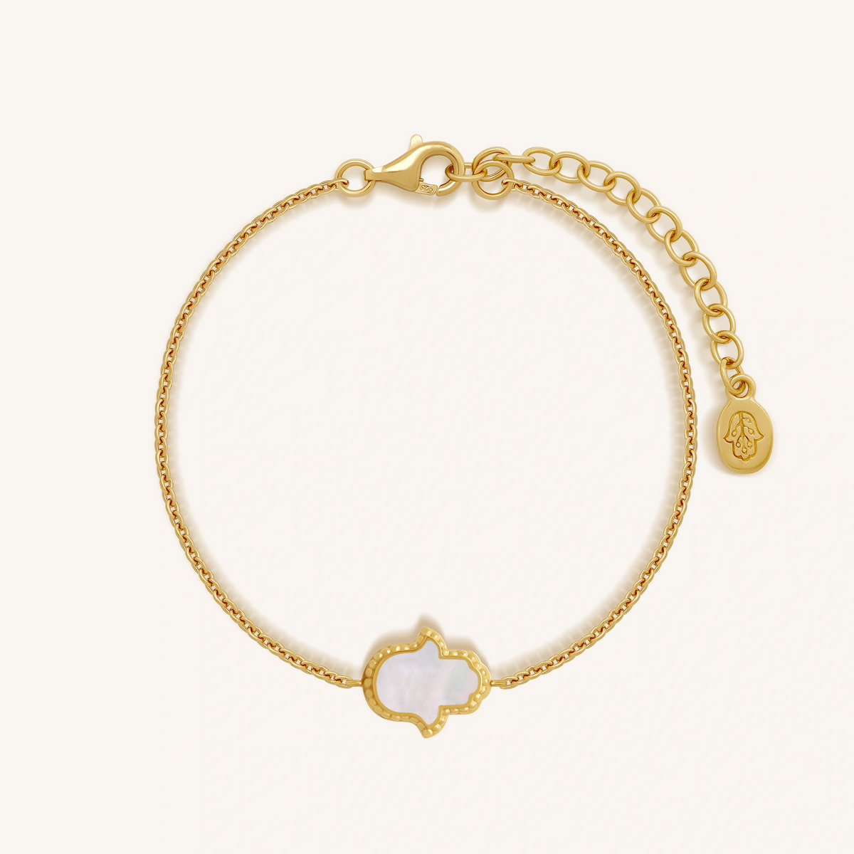 Guardian Light Hamsa Onyx & Mother of Pearl Bracelet