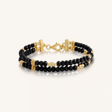 Harmony Within Multi-Charm Onyx Bracelet