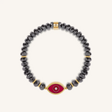 Guardian Flow Evil Eye Hematite & Guava Agate Bracelet