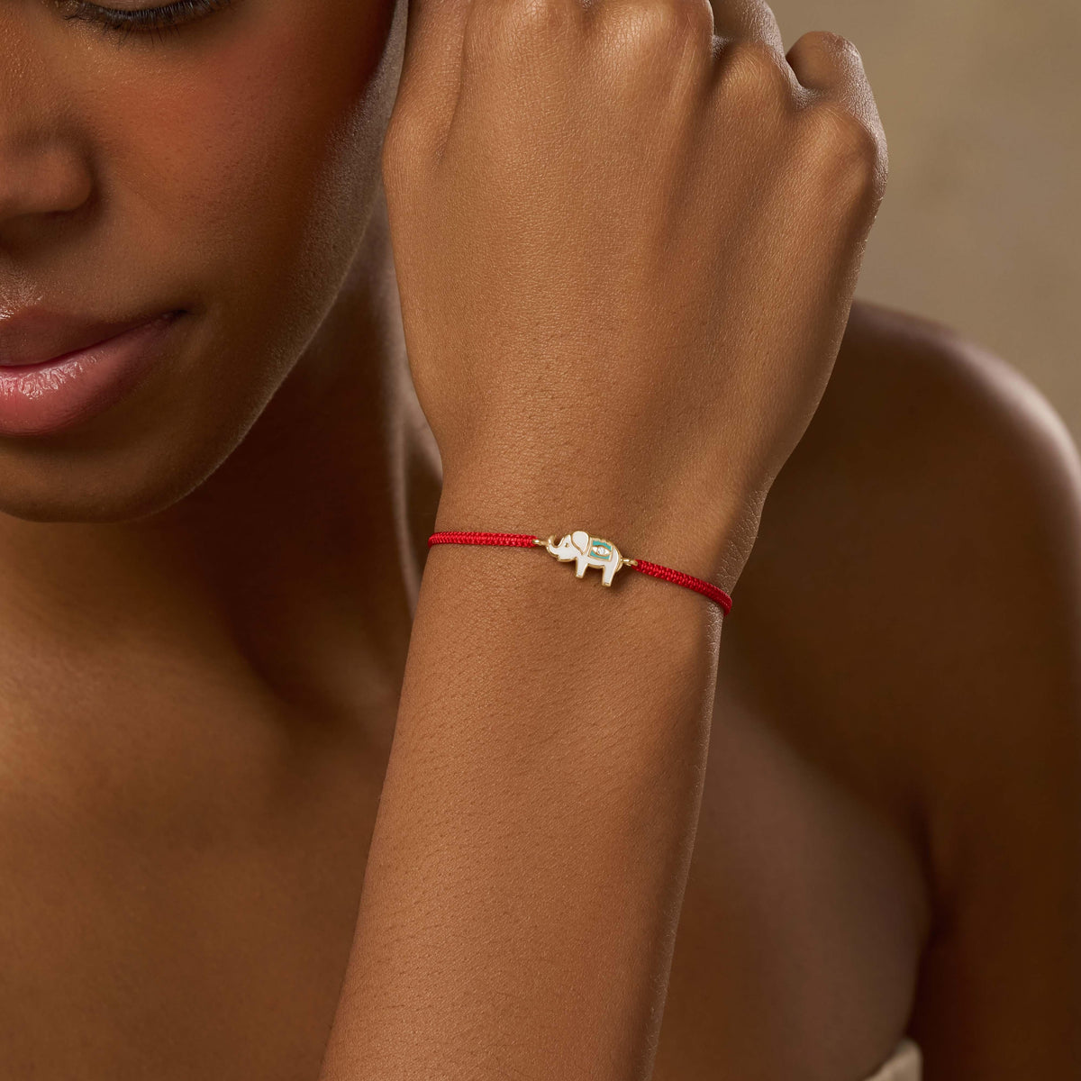 Spiritual Strength Red String Elephant Charm Bracelet
