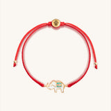 Spiritual Strength Red String Elephant Charm Bracelet