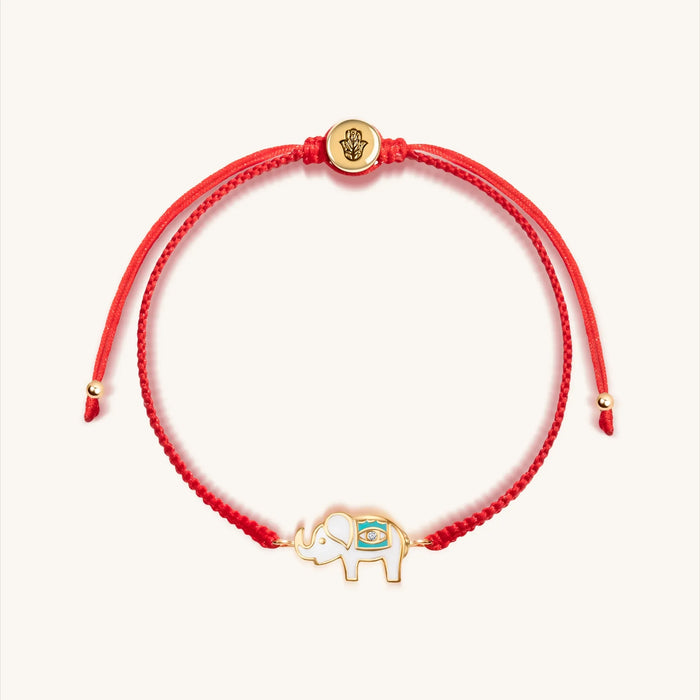 Spiritual Strength Red String Elephant Charm Bracelet