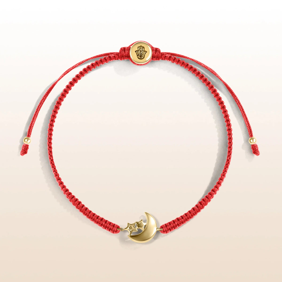 Transcendental Wisdom - Red String Moon & Stars Charm Bracelet