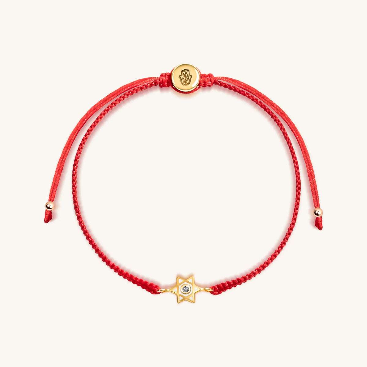 Bright Hope Red String Star of David Charm Bracelet