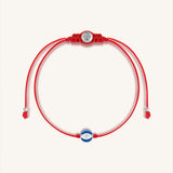 Super Guardian Navy Enamel Evil Eye Red String Bracelet