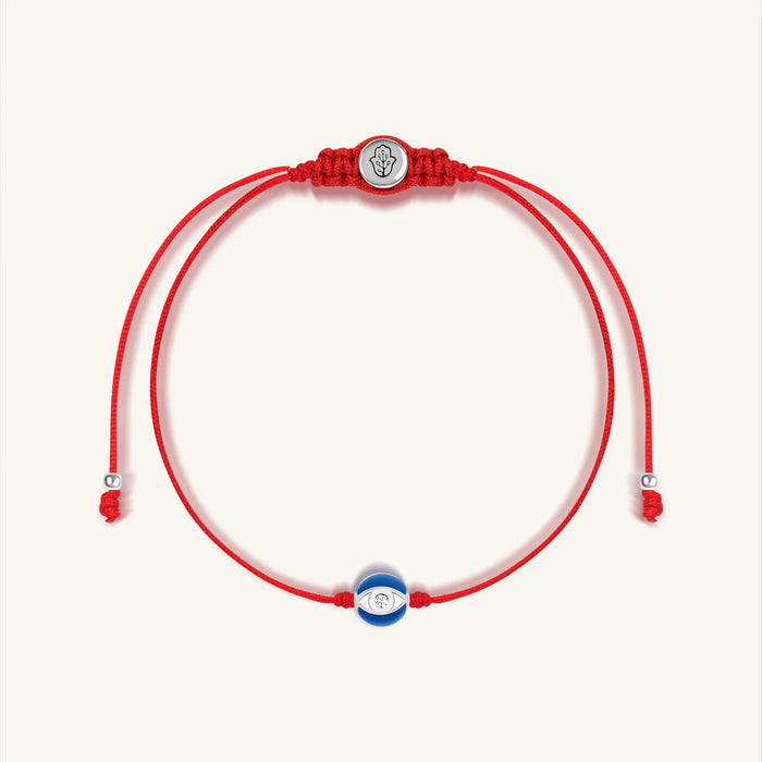Super Guardian Navy Enamel Evil Eye Red String Bracelet