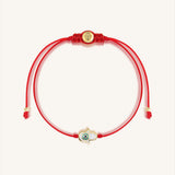 Charismatic Personality White Enamel Hamsa Red String Bracelet