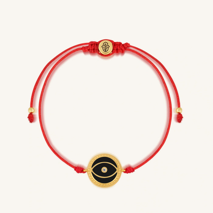 Stabilizing Energy Black Onyx Evil Eye Red String Bracelet