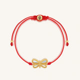 Infinite Grace Mother of Pearl Dragonfly Red String Bracelet