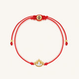 Blossoming Spirit Mother of Pearl Lotus Red String Bracelet
